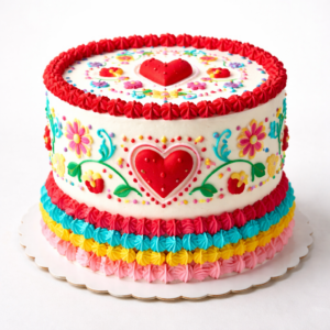 folkloric valentine cake Saint Valentine pastel de San Valentín